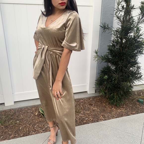 V neck velvet dress - Picture 5 of 5